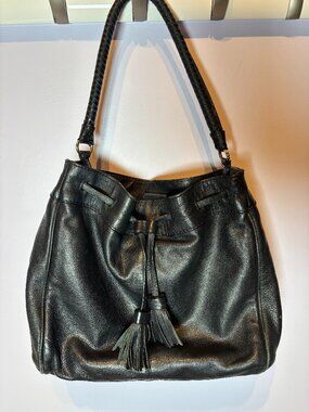 Cole Haan Leather Drawstring Bucket Purse